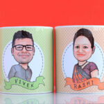 Couple caricature mug