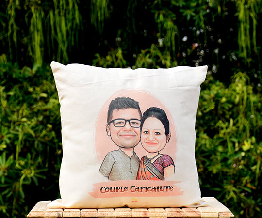 Caricature Couple Cushion
