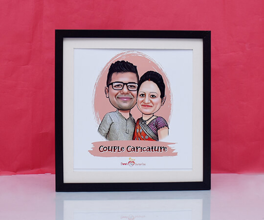Caricature Photo Frame For Couple