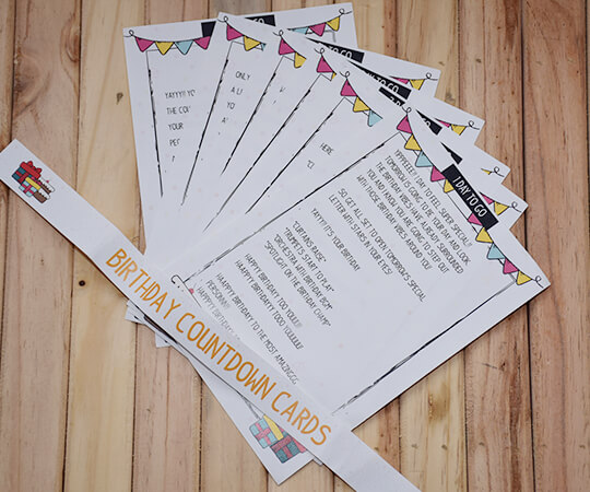 7 Birthday Countdown Letters