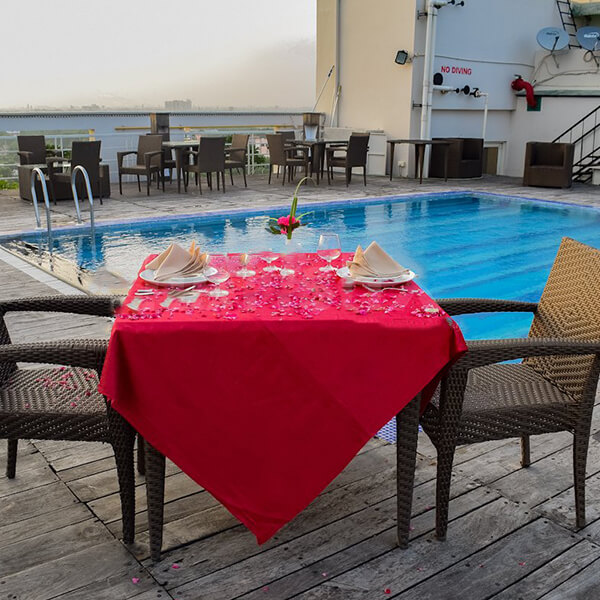 Open Air Pool Side Dining at Marigold