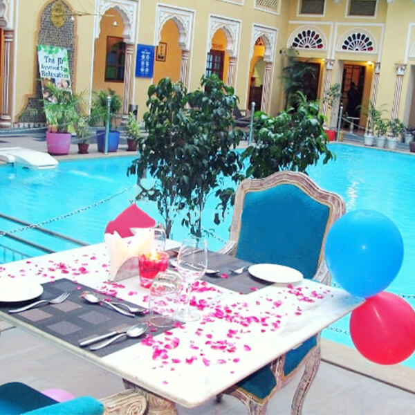 Regal Poolside Candle light Dinner at Nirbana Palace