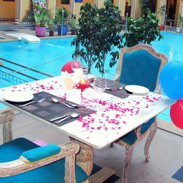Regal Poolside Candle light Dinner at Nirbana Palace