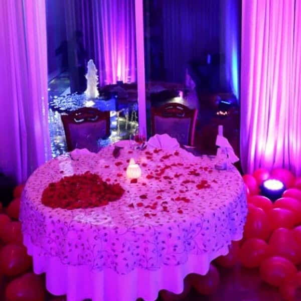 Romantic Dinner Date in a Pool Cabana