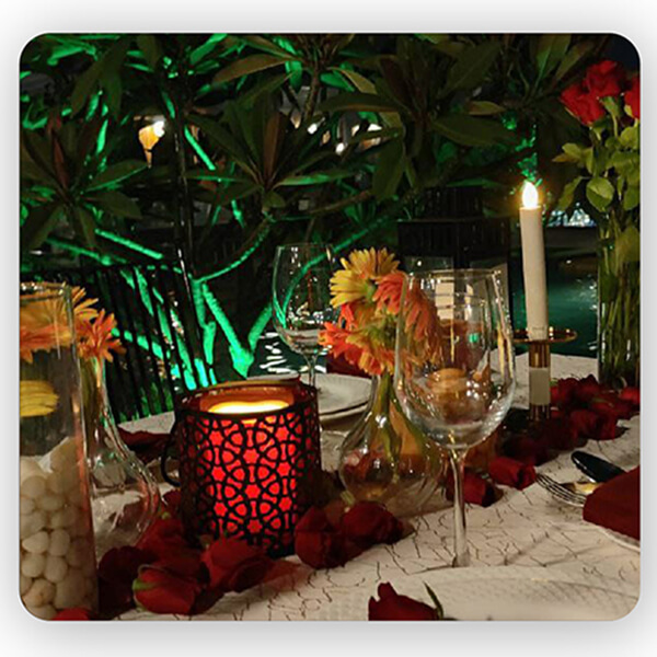 Pool Side Candle Light Dinner with Elegant Setup by Le Meridian  5