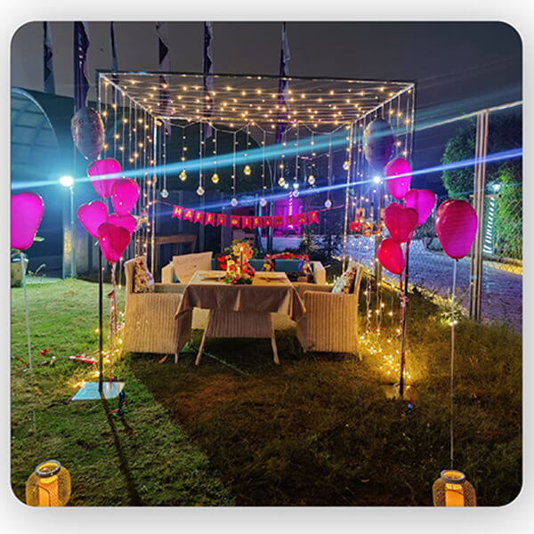 Cabana Candle Light with Helium Balloons without Led Light Could Dining