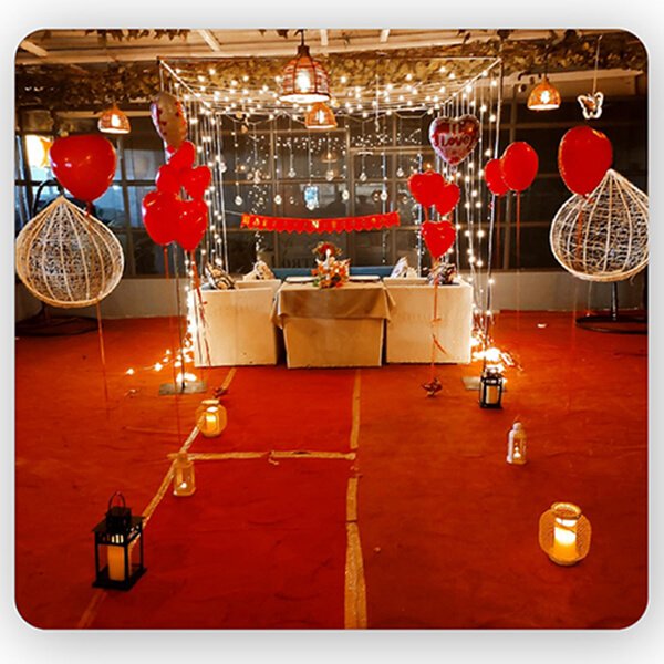 Indoor Cabana Candle Light Setup at Cloud Dining 5