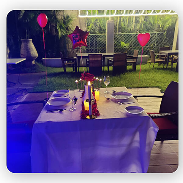 Open Area Special Candle Light Setup at Ellaa Hotel 2