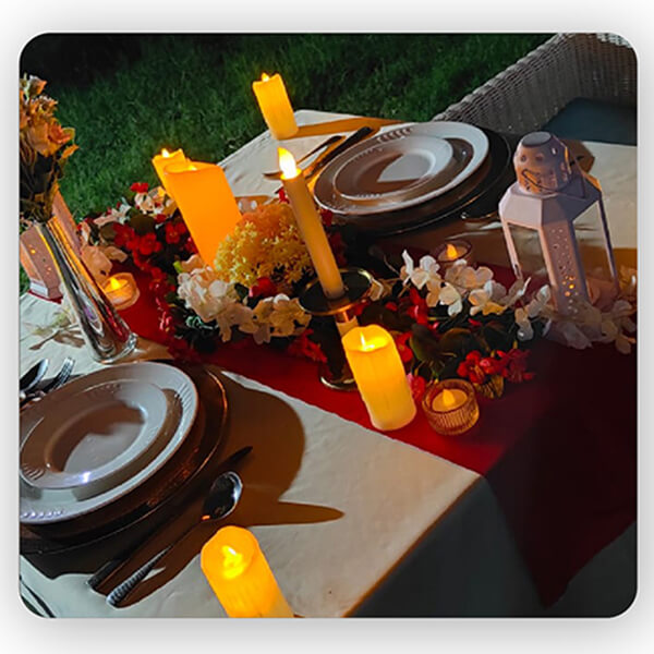 Romantic Candle Light Setup at Cloud Dining 3