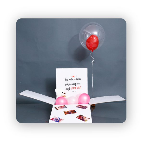 open me i love you balloon gift box