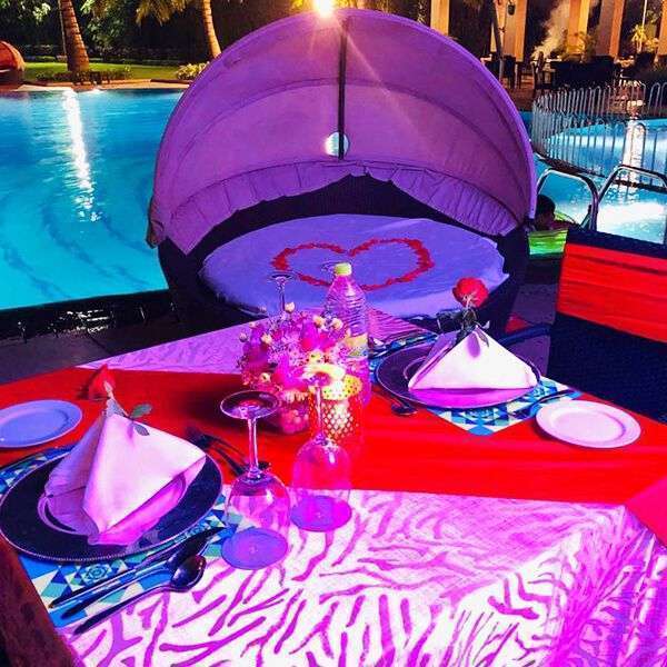 Poolside Candle Light Dinner