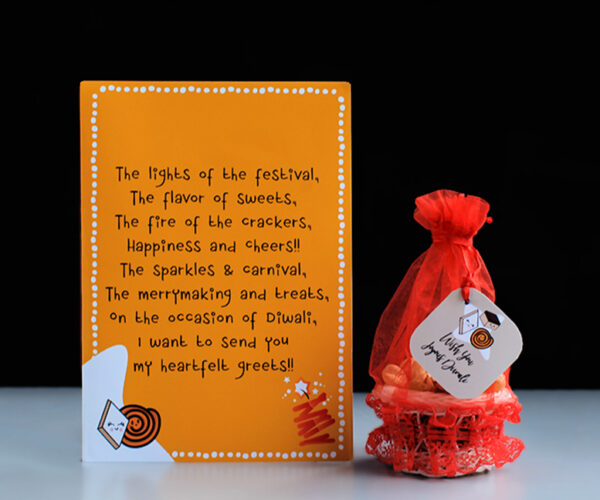 Diwali Greeting Card with Dry Fruits