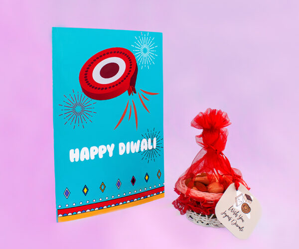 Diwali Greeting Card with Dry Fruits