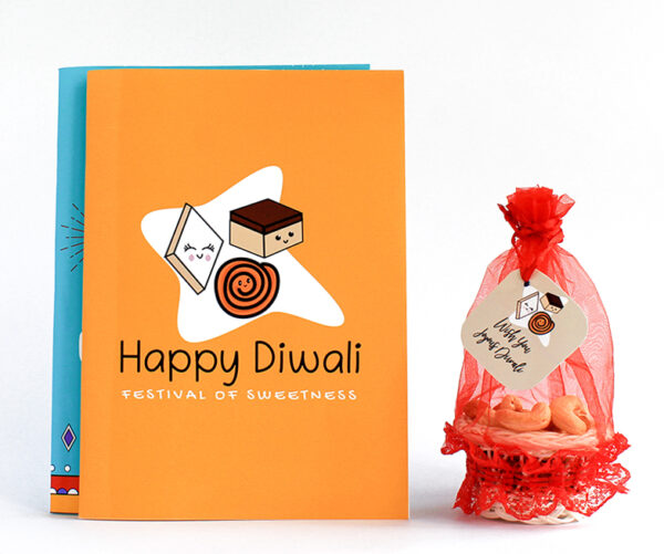 Diwali Greeting Card with Dry Fruits